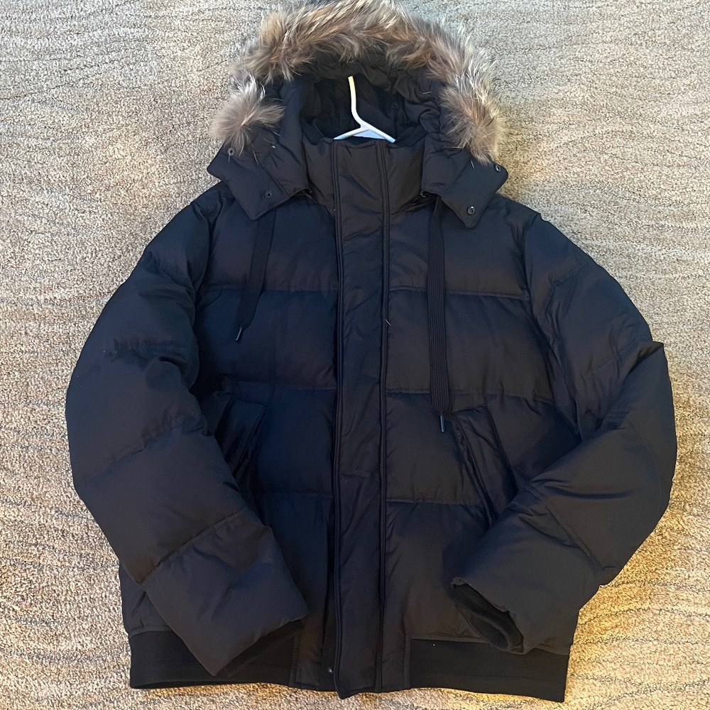 Marc New York Faux Fur Hood Trim Jacket Puffer Winter Coat- Large - Picture 2 of 8
